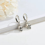 Aros Calavera Minimalista - Retro Unisex Plata