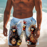 Shorts de playa hombre caricaturas pollos