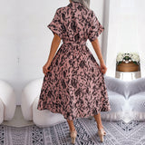 Vestido de leopardo suelto para mujer.