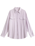 CHIC VEN Women Shirts Solid Single Breasted Long Sleeves Loose Slightly Wrinkled Coat Thin Female Blouses Spring Summer 2025