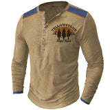Camiseta vintage de manga larga para hombre, estilo urbano, con estampado 3D.