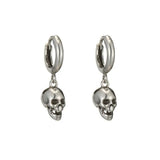 Aros Calavera Minimalista - Retro Unisex Plata