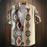 Camisa Hawaiiana Unisex Hombre Varios Motivos Geometricos