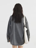 CHIC VEN Women Shirt Single Breasted Loose Casual New Retro BF Style Female Denim Shirt Woman Jacket Blouses Spring Autumn 2025