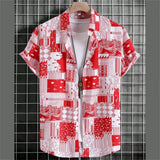 Camisa Hawaiiana Unisex Hombre Varios Motivos Geometricos