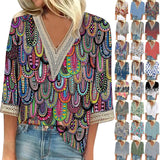 Camisa Blusa Ligera Manga 3/4 Estampados Varios