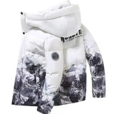 Campera Inflada Hombre Blanca Abrigada con Capucha Invierno