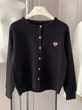 (sólo 50 en Promo!) Cardigan Tejido con Bordado – Estilo Japonés Casual 80%off