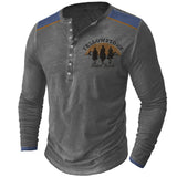 Camiseta vintage de manga larga para hombre, estilo urbano, con estampado 3D.