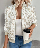 Campera Bomber Mujer Brillo con Cierre Liviana Manga Larga