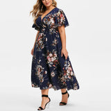 Vestido floral de talla grande para mujeres