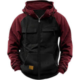 Sudadera con capucha para hombre. Chaqueta con múltiples bolsillos.
