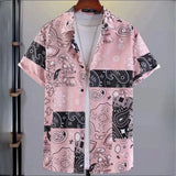Camisa Hawaiiana Unisex Hombre Varios Motivos Geometricos