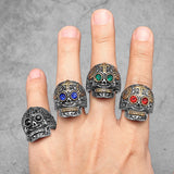 Anillo Calavera con Cruz Gotica - Acero 316L
