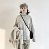 CHIC VEN Fashion Women's Loose Turtleneck Sweaters Warm Solid Pullover Knitwear Basic Female Jumpers Autumn Winter 2025