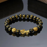 Pulsera Pixiu Obsidiana Negra - Feng Shui Riqueza y Suerte