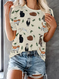(sólo 50 en Promo!) Camiseta Remera en V Gatos Cat Women's