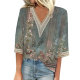 Camisa Blusa Ligera Manga 3/4 Estampados Varios