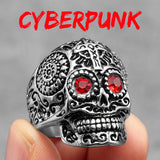 Anillo Calavera con Cruz Gotica - Acero 316L