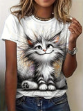 (sólo 50 en Promo!) Camiseta Remera en V Gatos Cat Women's