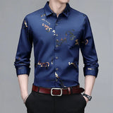 Camisa Satinada con Estampados Hombre