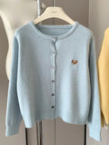 (sólo 50 en Promo!) Cardigan Tejido con Bordado – Estilo Japonés Casual 80%off