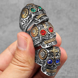 Anillo Calavera con Cruz Gotica - Acero 316L