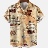 Camisa de manga corta hawaiana para hombres. Camisas diseños 3D