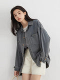 CHIC VEN Women Shirt Single Breasted Loose Casual New Retro BF Style Female Denim Shirt Woman Jacket Blouses Spring Autumn 2025