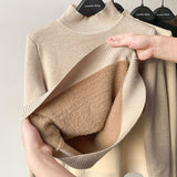 Suéter de cuello alto de lana gruesa para mujer.