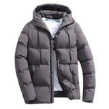 Chaqueta parka acolchada gruesa con capucha para hombre.