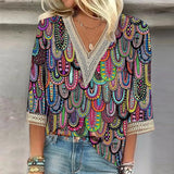 Camisa Blusa Ligera Manga 3/4 Estampados Varios