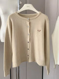 (sólo 50 en Promo!) Cardigan Tejido con Bordado – Estilo Japonés Casual 80%off