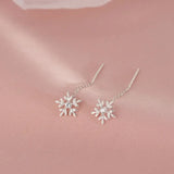 Aros Copo de Nieve Colgante - Plata 925 con Cadena