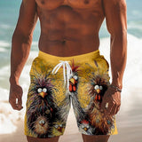 Shorts de playa hombre caricaturas pollos