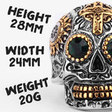 Anillo Calavera con Cruz Gotica - Acero 316L