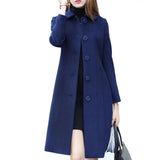 (sólo 50 en Promo!)Abrigo Largo Entallado de Invierno con Cuello Tipo Capa