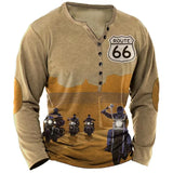 Camiseta vintage de manga larga para hombre, estilo urbano, con estampado 3D.