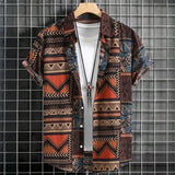 Camisa Hawaiiana Unisex Hombre Varios Motivos Geometricos