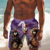 Shorts de playa hombre caricaturas pollos
