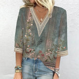 Camisa Blusa Ligera Manga 3/4 Estampados Varios
