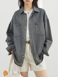 CHIC VEN Women Shirt Single Breasted Loose Casual New Retro BF Style Female Denim Shirt Woman Jacket Blouses Spring Autumn 2025