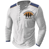 Camiseta vintage de manga larga para hombre, estilo urbano, con estampado 3D.