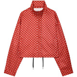 Campera Bomber Mujer Lunares Oversize Manga Larga