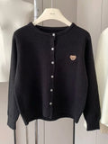 (sólo 50 en Promo!) Cardigan Tejido con Bordado – Estilo Japonés Casual 80%off