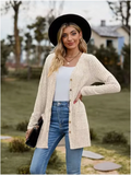 Saco Mujer Rayas Manga Larga con Botones Estilo Casual Elegante