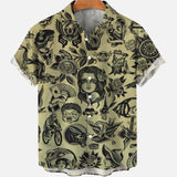 Camisa de manga corta hawaiana para hombres. Camisas diseños 3D