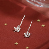 Aros Copo de Nieve Colgante - Plata 925 con Cadena