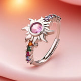 Anillo Sol Retro - Dorado Antiguo para Mujer