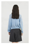 CHIC VEN Female Cardigan Loose Casual Mohair Hollow Knitted Sweaters Female Short Jumpers Spring Summer 2025 Tops